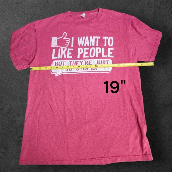 Vintage Meme T-Shirt I Want to Like People But They’re So Stupid M Facebook Meta - Picture 5 of 10